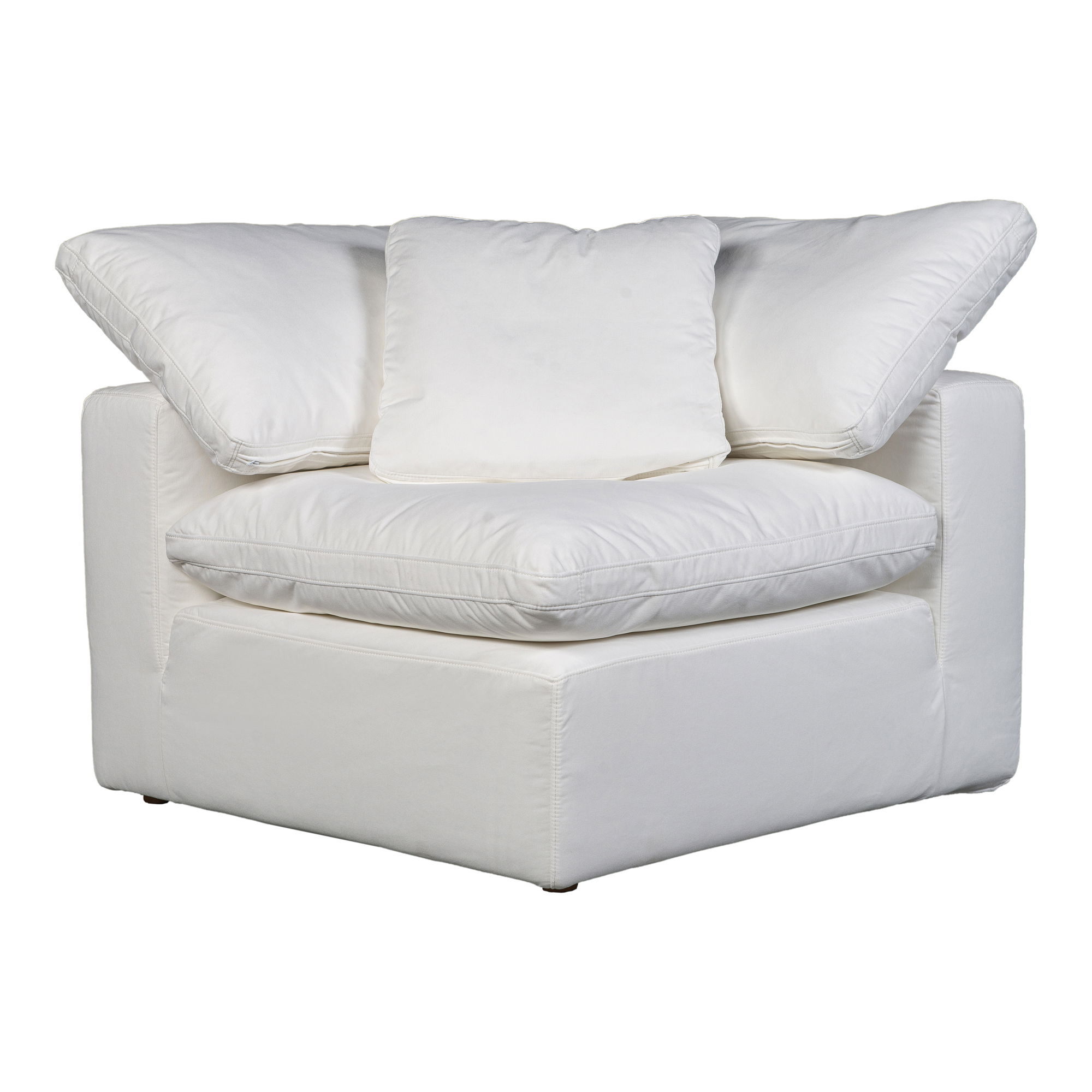 Terra Condo Corner Chair Cream White, Sectional Sofa by Moe's Home, 38" width x 32" height x 38" depth View 1