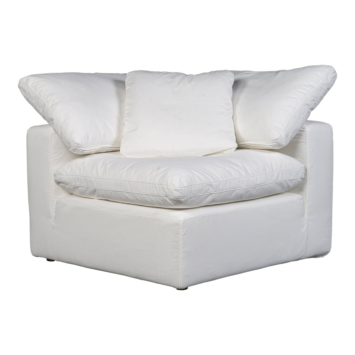 Terra Condo Corner Chair Cream White, Sectional Sofa by Moe's Home, 38" width x 32" height x 38" depth View 1