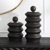 Accordion Black Wood Containers Set/2, Decorative by Uttermost, 6.5" width x 14.25" height x 6.5" depth thumbnail 2
