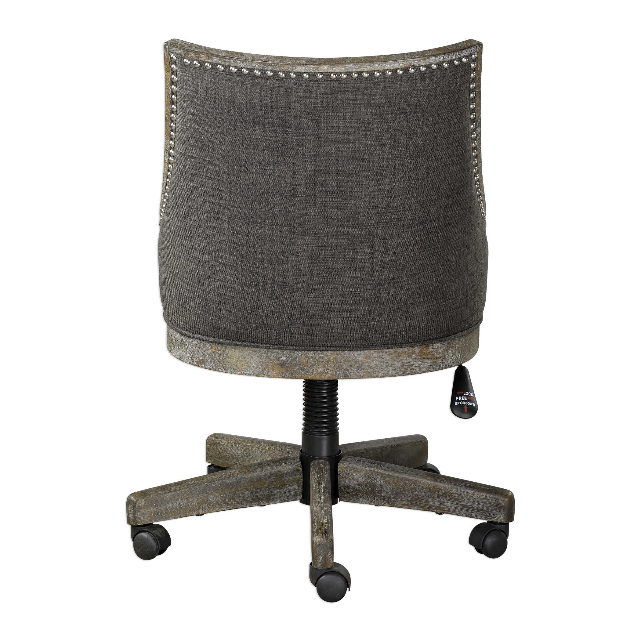 Aidrian Charcoal Desk Chair, Furniture by Uttermost, 22.5" width x 39" height x 25" depth View 6