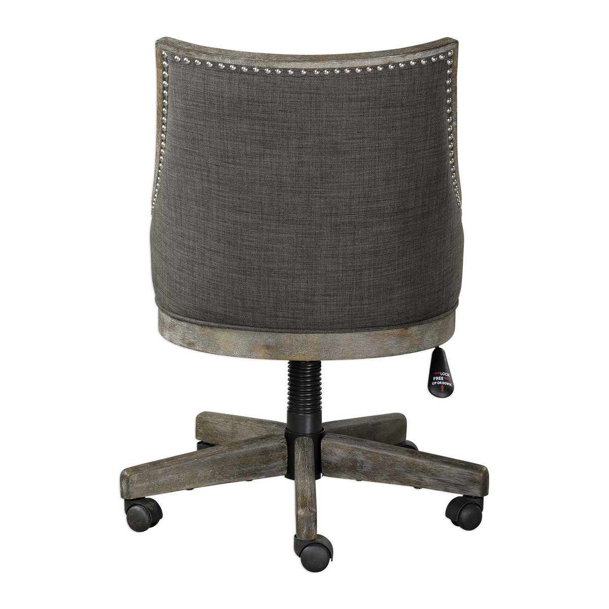 Aidrian Charcoal Desk Chair, Furniture by Uttermost, 22.5" width x 39" height x 25" depth View 6