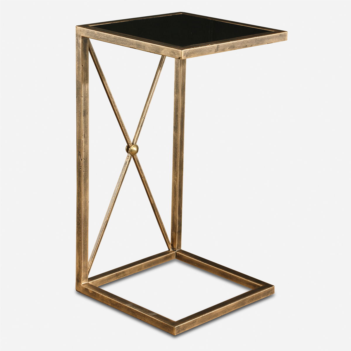 Zafina Gold Accent Table, Side & End Table by Uttermost, 13" width x 25" height x 13" depth View 1