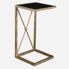 Zafina Gold Accent Table, Side & End Table by Uttermost, 13" width x 25" height x 13" depth thumbnail 1