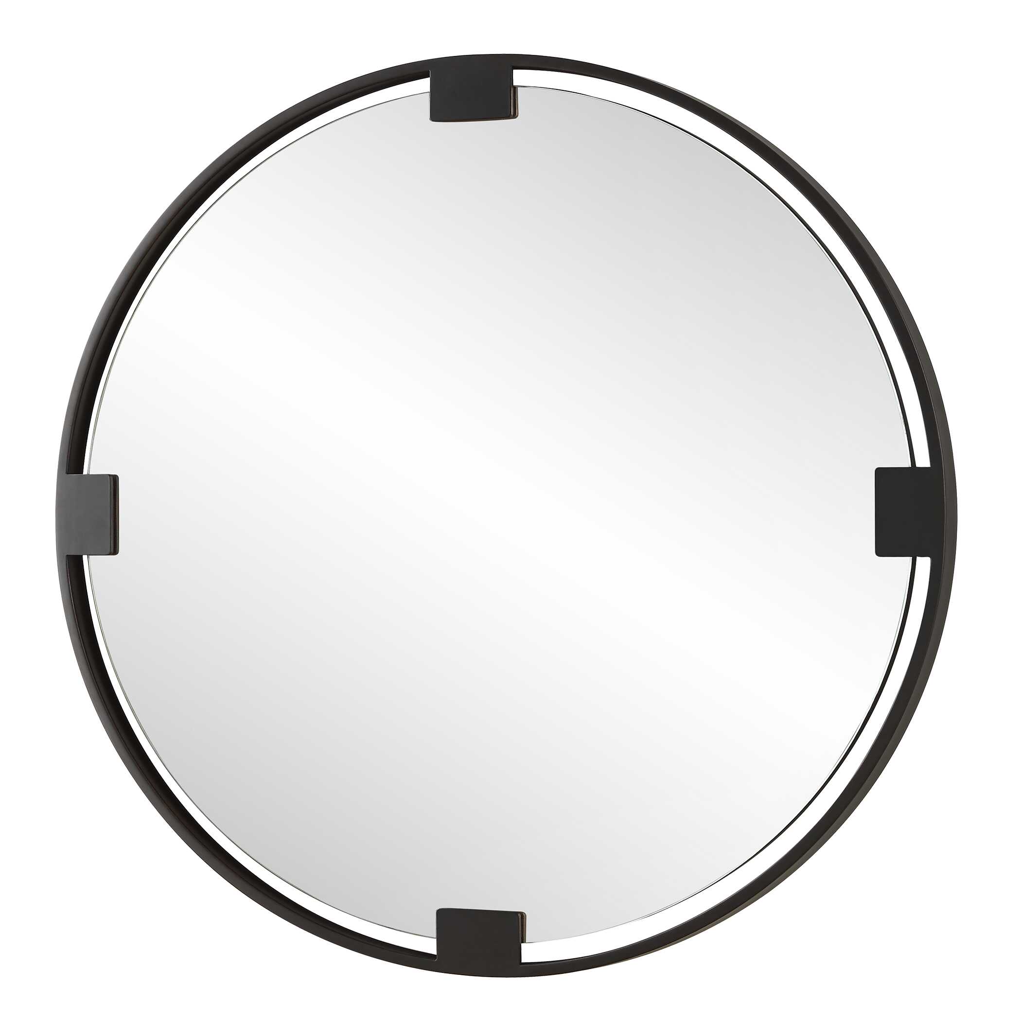 Cornelia Black Round Mirror, by Uttermost, 42.5" width x 42.5" height x 1.25" depth View 5