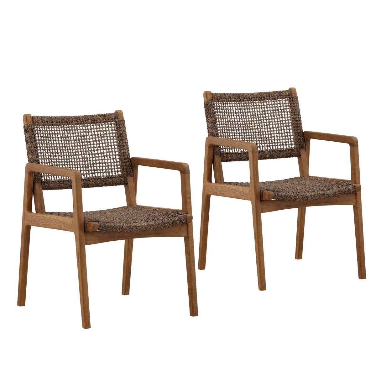 Camilla Outdoor Dining Chair Set of 2 Light Brown, by Dovetail, 22.12" width x 33.5" height x 25.39" depth View 1