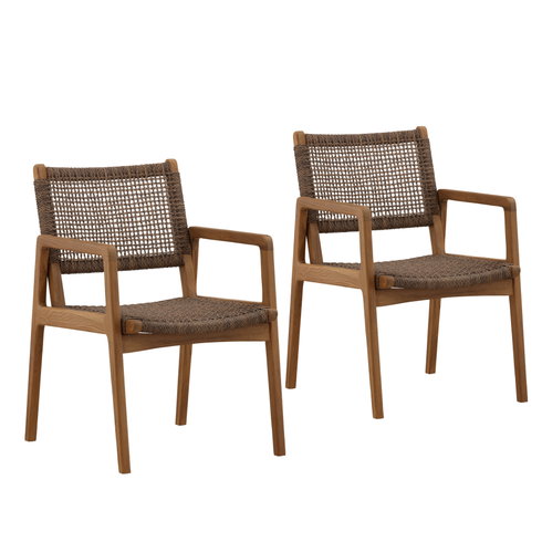 Camilla Outdoor Dining Chair Set of 2 Light Brown