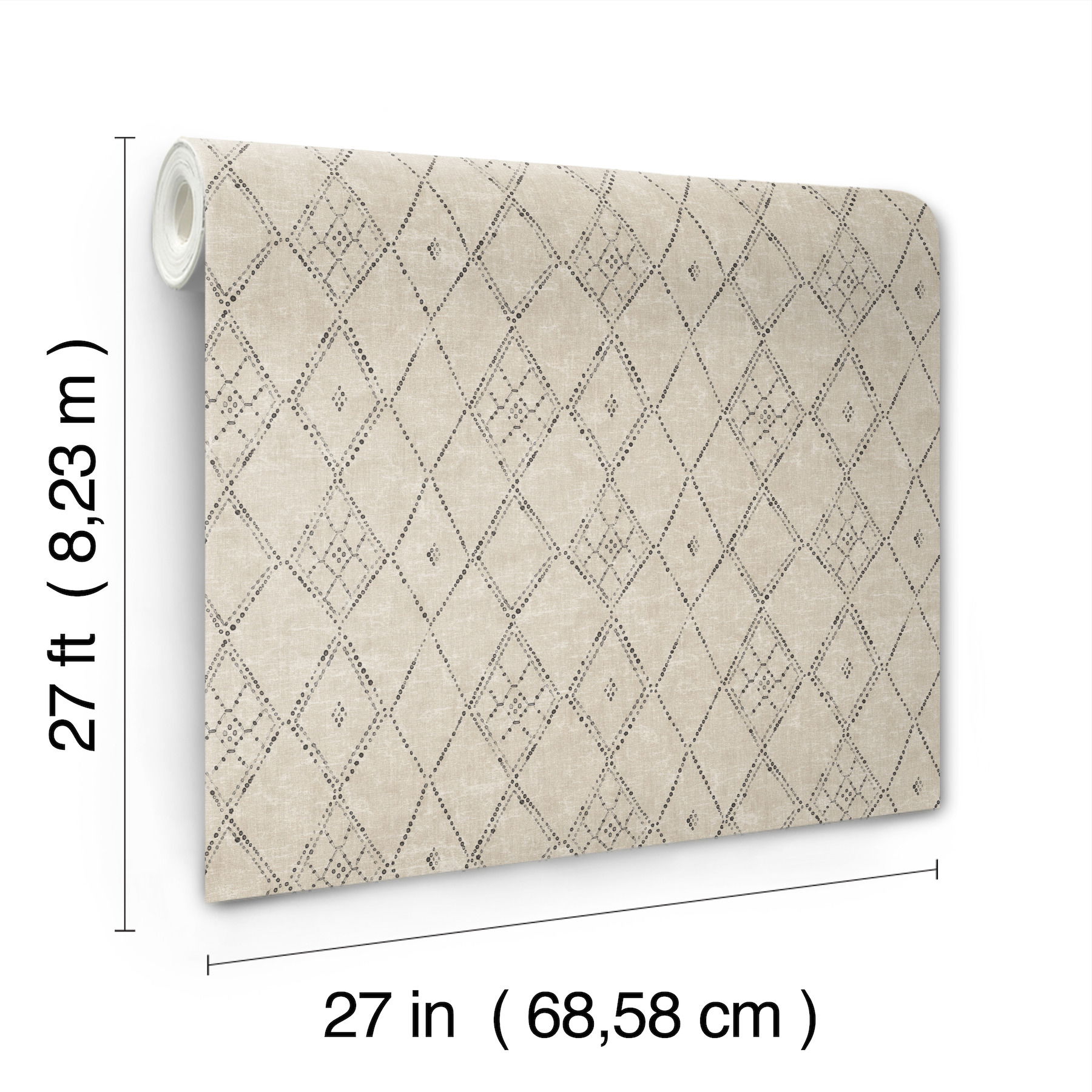Souk Diamonds Taupe Wallpaper large image 