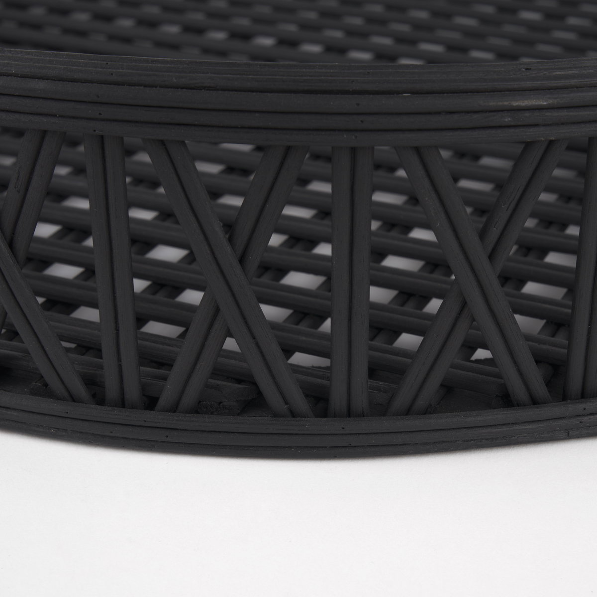 Thea Matte Black Wicker Trays (Set of 2), Decorative Tray by Mercana, 20.47" length x 20.47" width x 3.94" height View 9