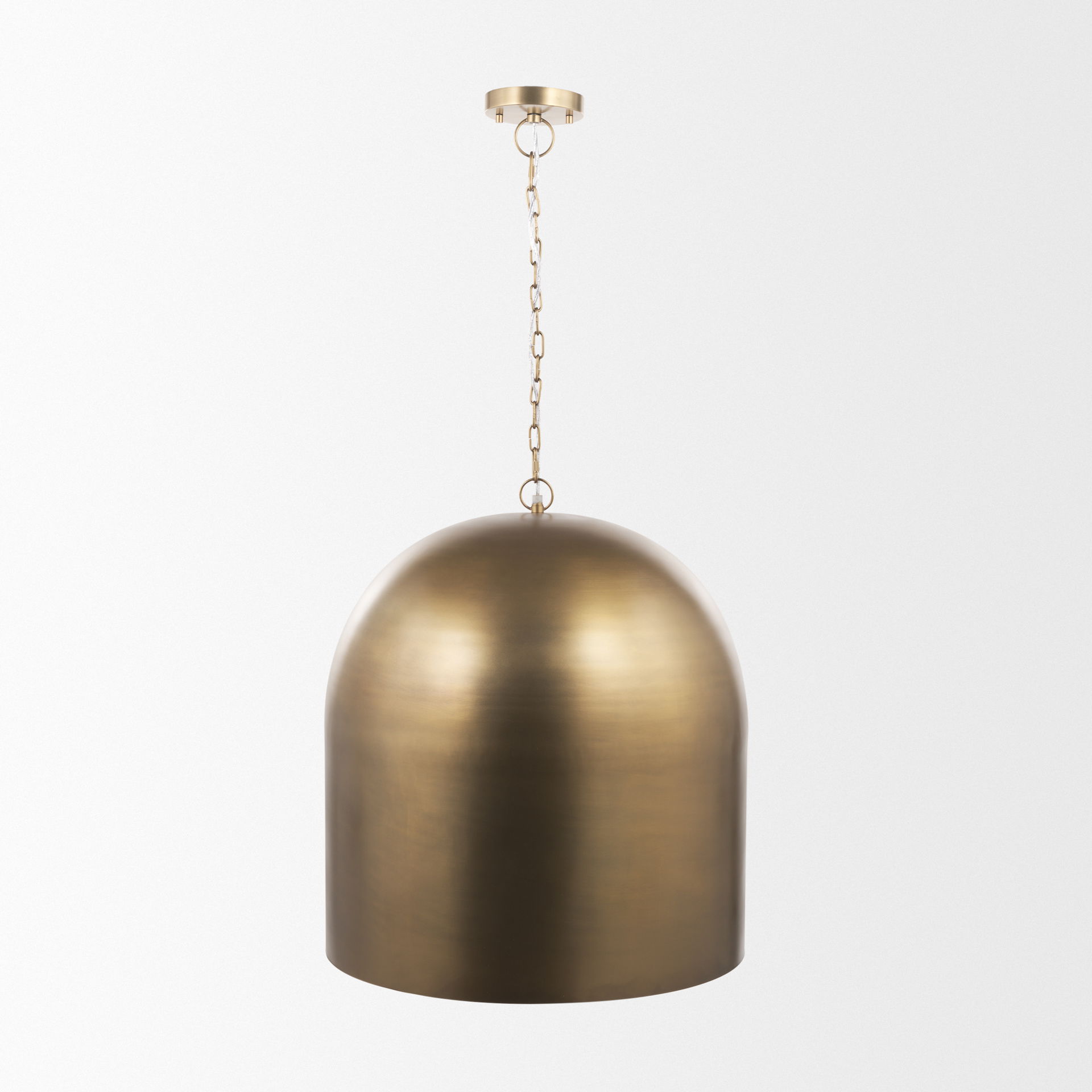 Sanne Antiqued Gold Metal with Silver Foil Large Pendant Light, by Mercana, 23.5" length x 23.5" width x 25.5" height View 3