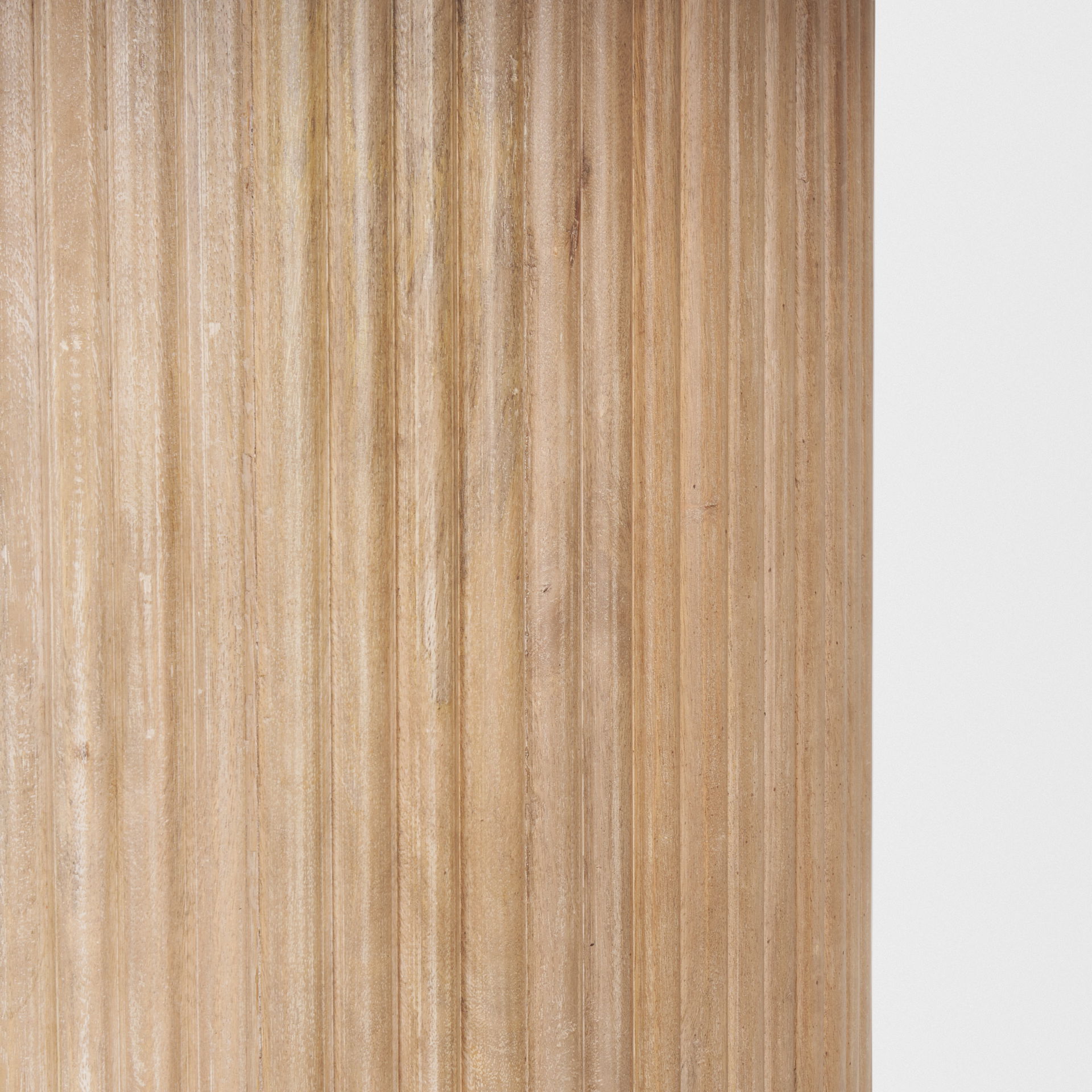 Terra 60L x 60W x 30H Light Brown Wood Round Fluted Dining Table, by Mercana, 60" length x 60" width x 30" height View 9