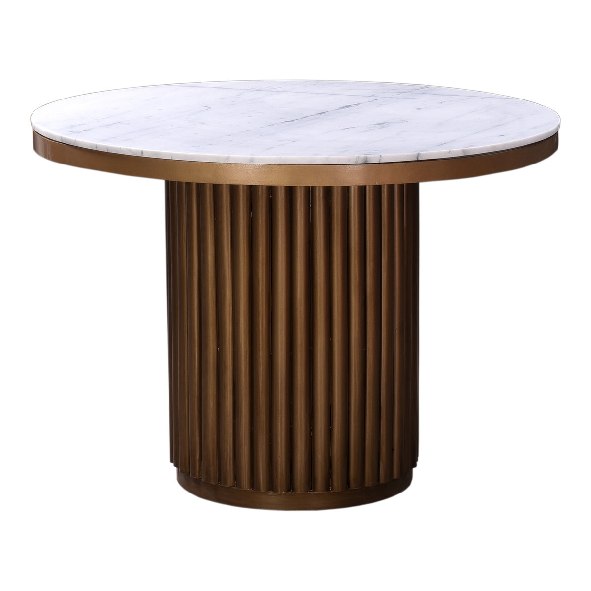 Tower Dining Table White Marble, by Moe's Home, 42" width x 30" height x 42" depth View 1