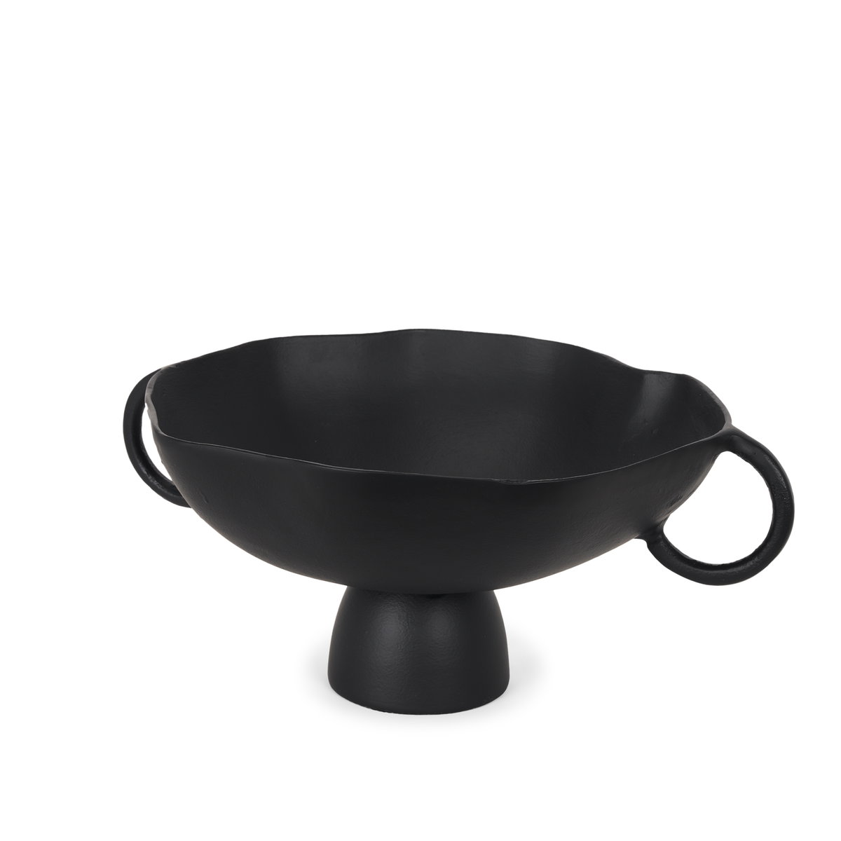 Radka Large Matte Black Metal Decorative Bowl, by Mercana, 19.69" length x 15.75" width x 8.25" height View 1