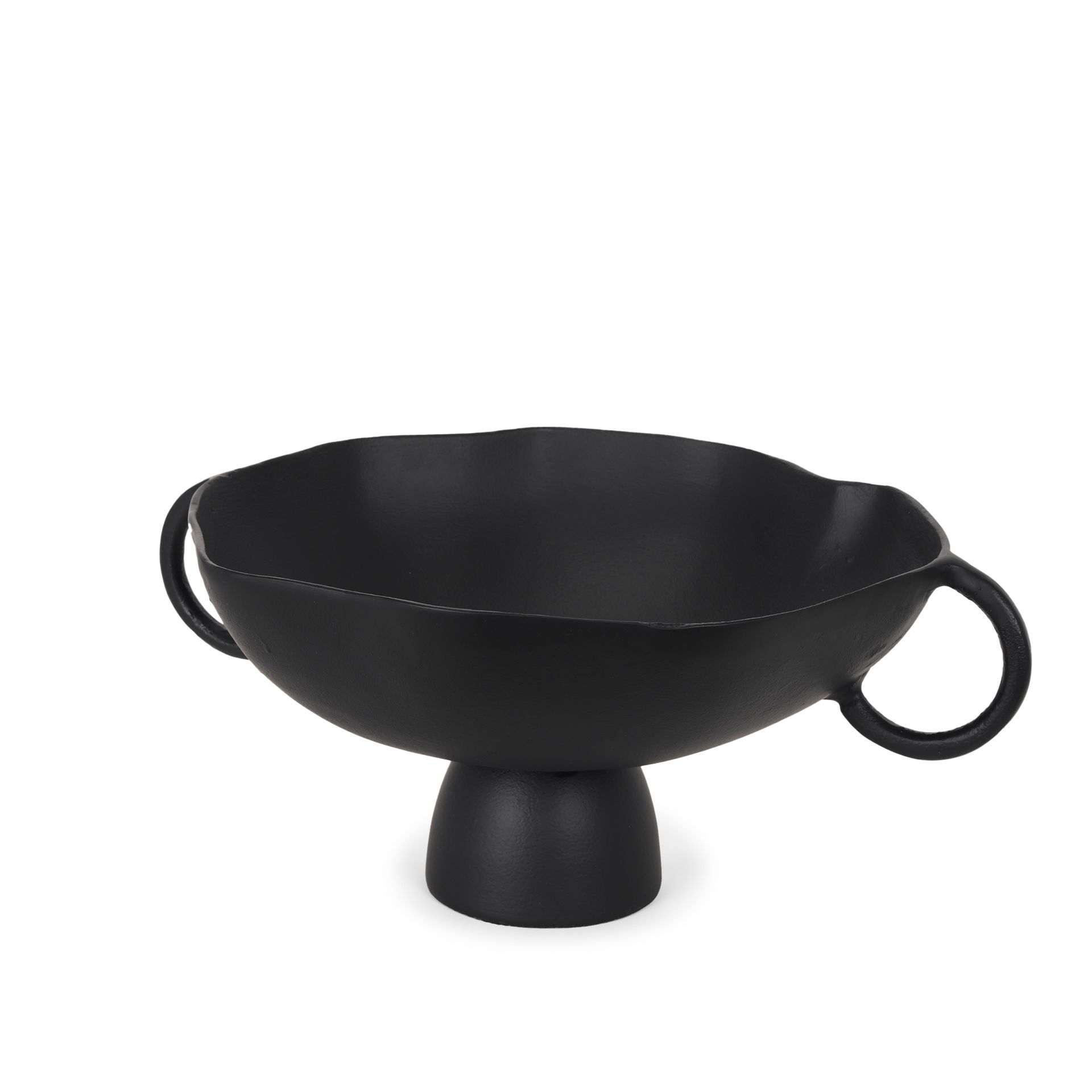 Radka Large Matte Black Metal Decorative Bowl large image 