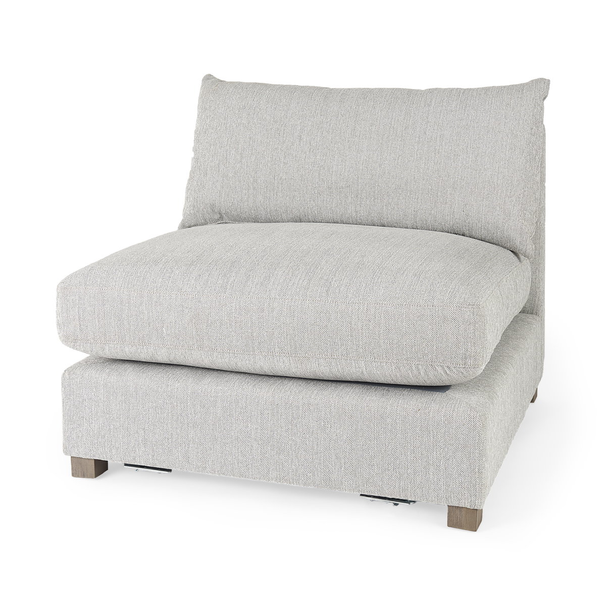 Valence 38.2L x 38.6W x 28.3H Light Gray Armless Sectional Piece, Sectional Sofa by Mercana View 1
