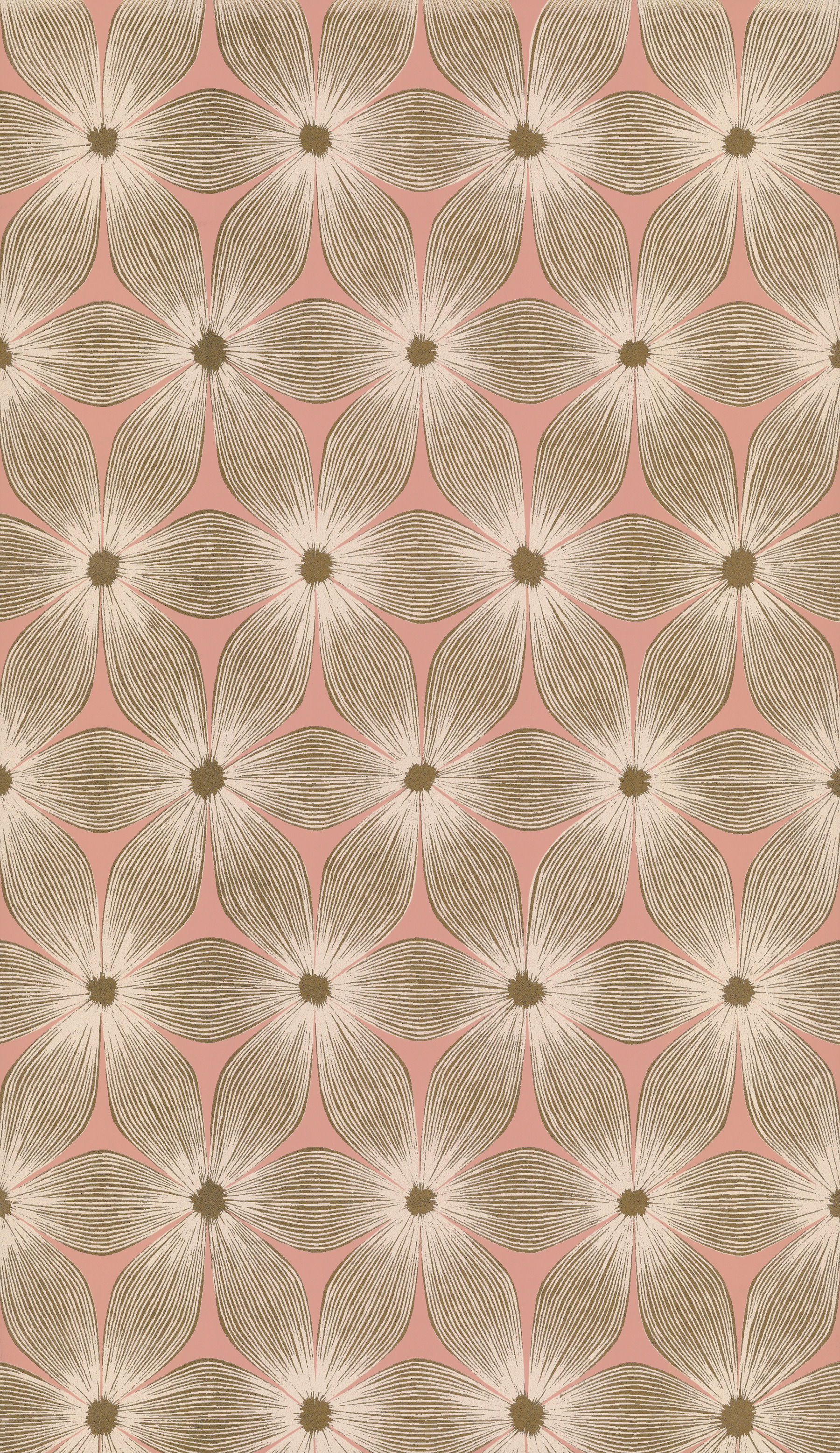 Everlasting Coral & Gold Wallpaper large image 