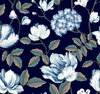 Morning Garden Navy Wallpaper, by York Wall, 27' length x 2'3" width x 0.02" depth thumbnail