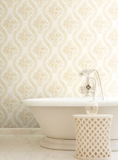Coverlet Floral Yellow Wallpaper