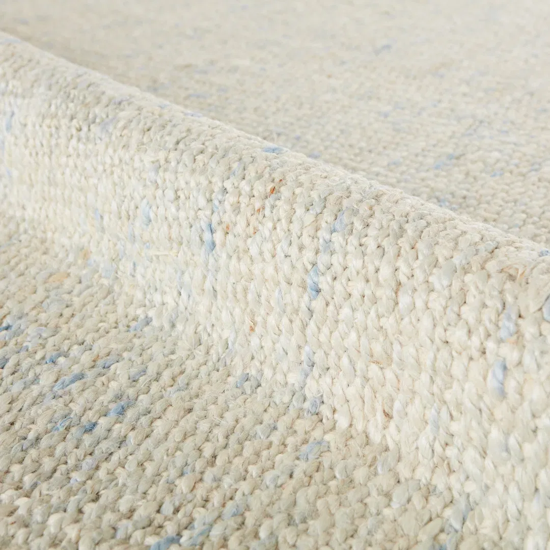 Rutledge Natural Solid Ivory/ Blue Area Rug (5'X8') large image 