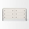 Savannah White Fir Veneer with Gray Metal 6-Drawer Sideboard, Sideboards & Buffet by Mercana, 62.6" length x 15.75" width x 31.5" height thumbnail 4