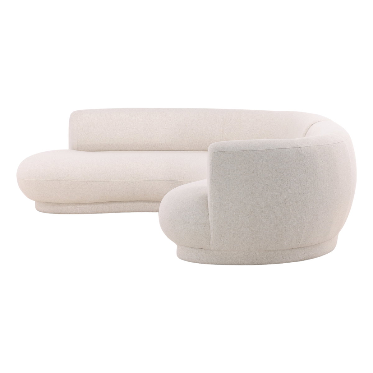 Lake Chaise Sectional Cream Performance LAF, Sectional Sofa by Dovetail, 127.87" width x 29.38" height x 95" depth View 3
