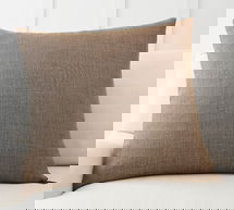 Online Designer Bedroom Belgian Linen Pillow & Down Feather Insert Bundle, 24", Bronze