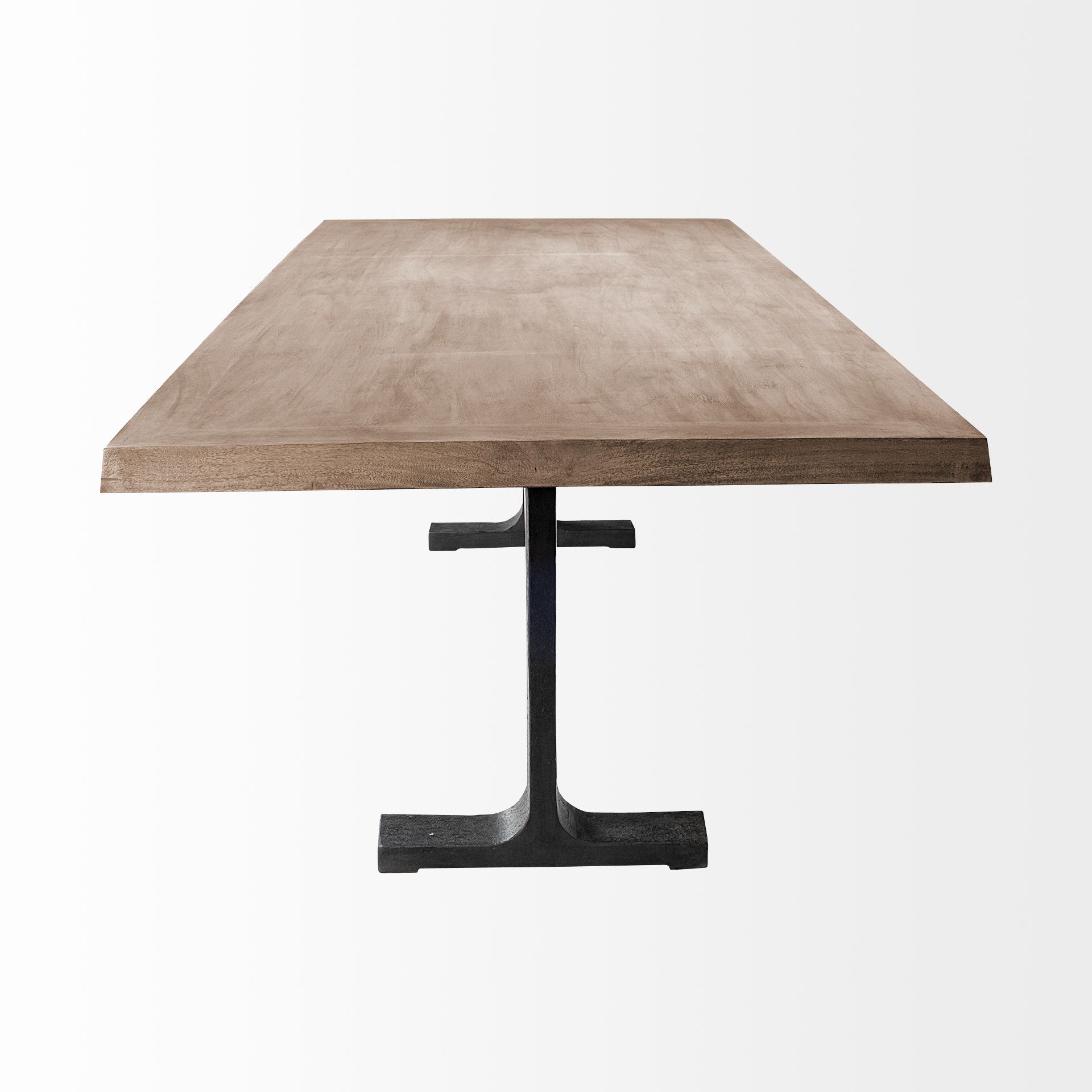 Araxi 95L x 41W x 30H Rectangular Brown Solid Wood Top Black Metal Base Dining Table large image 
