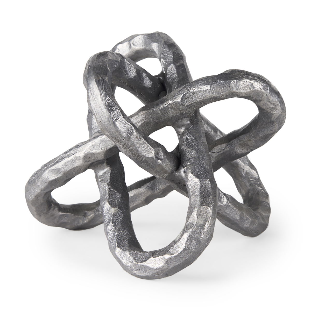 Wilhelm I (Small) 7L x 7W Silver Metal Link Decor Object, Decorative Object by Mercana, 6.69" length x 6.69" width x 6.69" height View 1