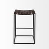 Clarissa 18.0L x 16.0W x 26.25H Dark Brown Woven Leather Seat with Black Iron Frame Counter Stool thumbnail 7