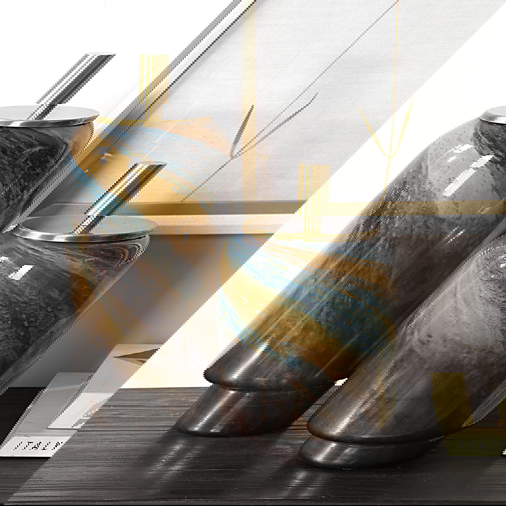 Celestial Tide Glass Containers Set/2, Decorative by Uttermost, 6.5" width x 14.25" height x 6.5" depth View 2