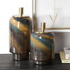 Celestial Tide Glass Containers Set/2, by Uttermost, 6.5" width x 1'2.25" height x 6.5" depth thumbnail 2