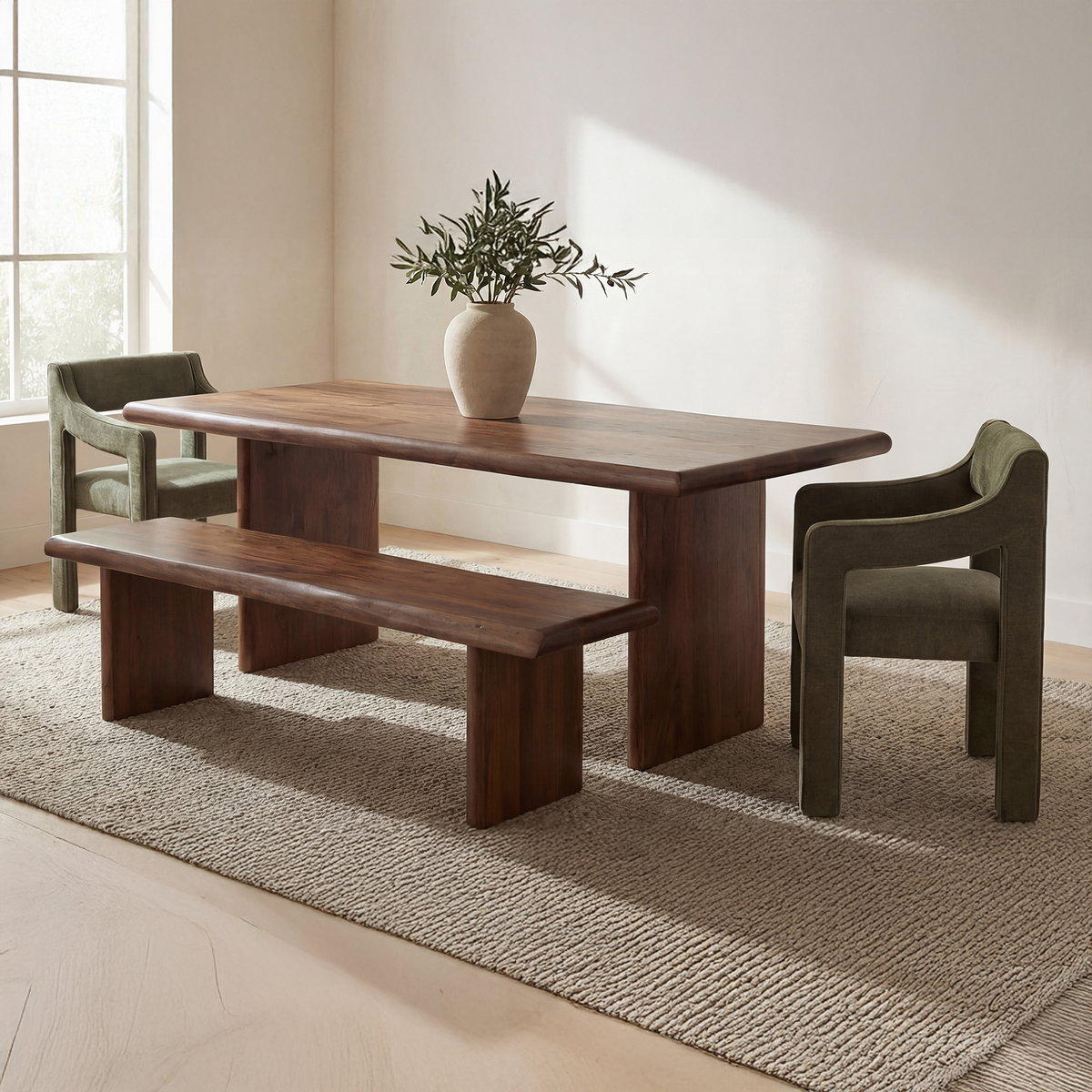 Lila Dining Bench Small Brown, Benche by Moe's Home, 69" width x 18" height x 17" depth View 8