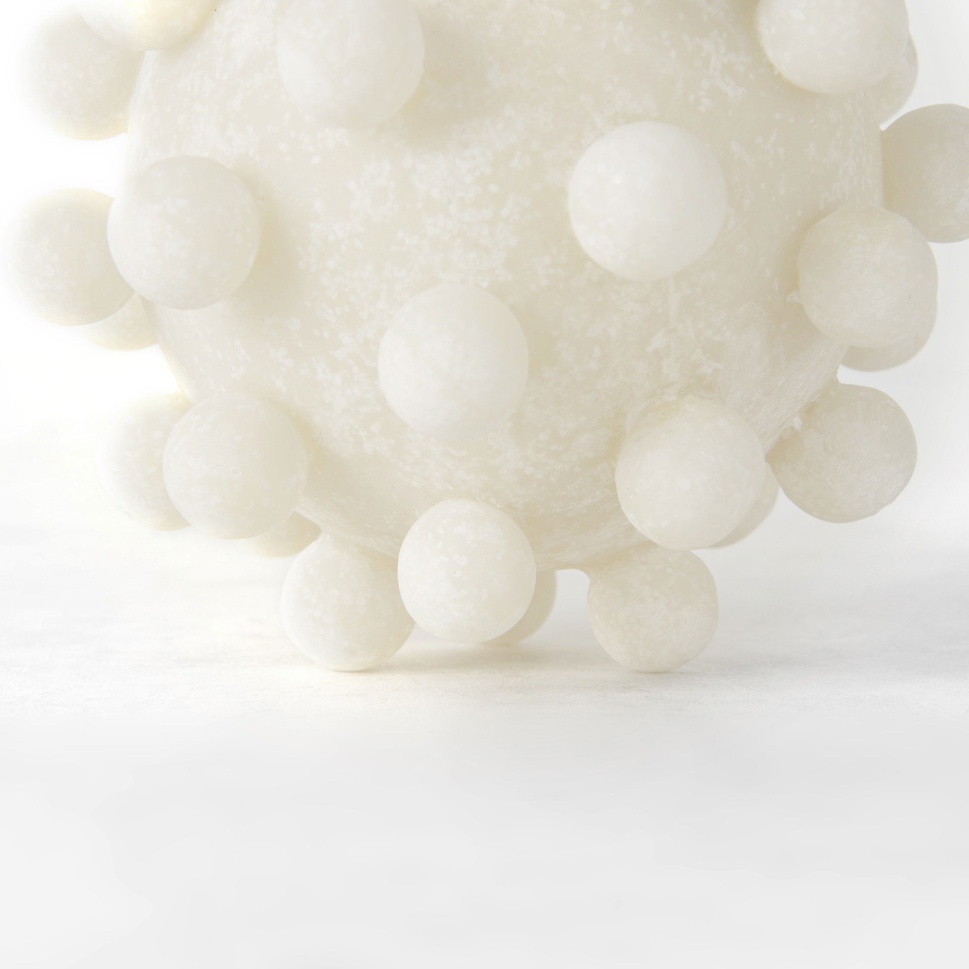 Malo  Cream Resin Small Sphere Decorative Object, by Mercana, 4.72" length x 4.72" width x 4.72" height View 6