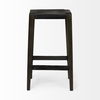 Nell 30' Seat Height Black Metal Seat & Foot Rest With Black Wood Legs Stool, Counter & Bar Stool by Mercana, 18" length x 15" width x 30" height thumbnail 4
