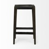 Nell Backless 30in Seat Bar Stool | Black Metal with Dark Brown Wood, Counter & Bar Stool by Mercana, 18" length x 15" width x 30" height thumbnail 4