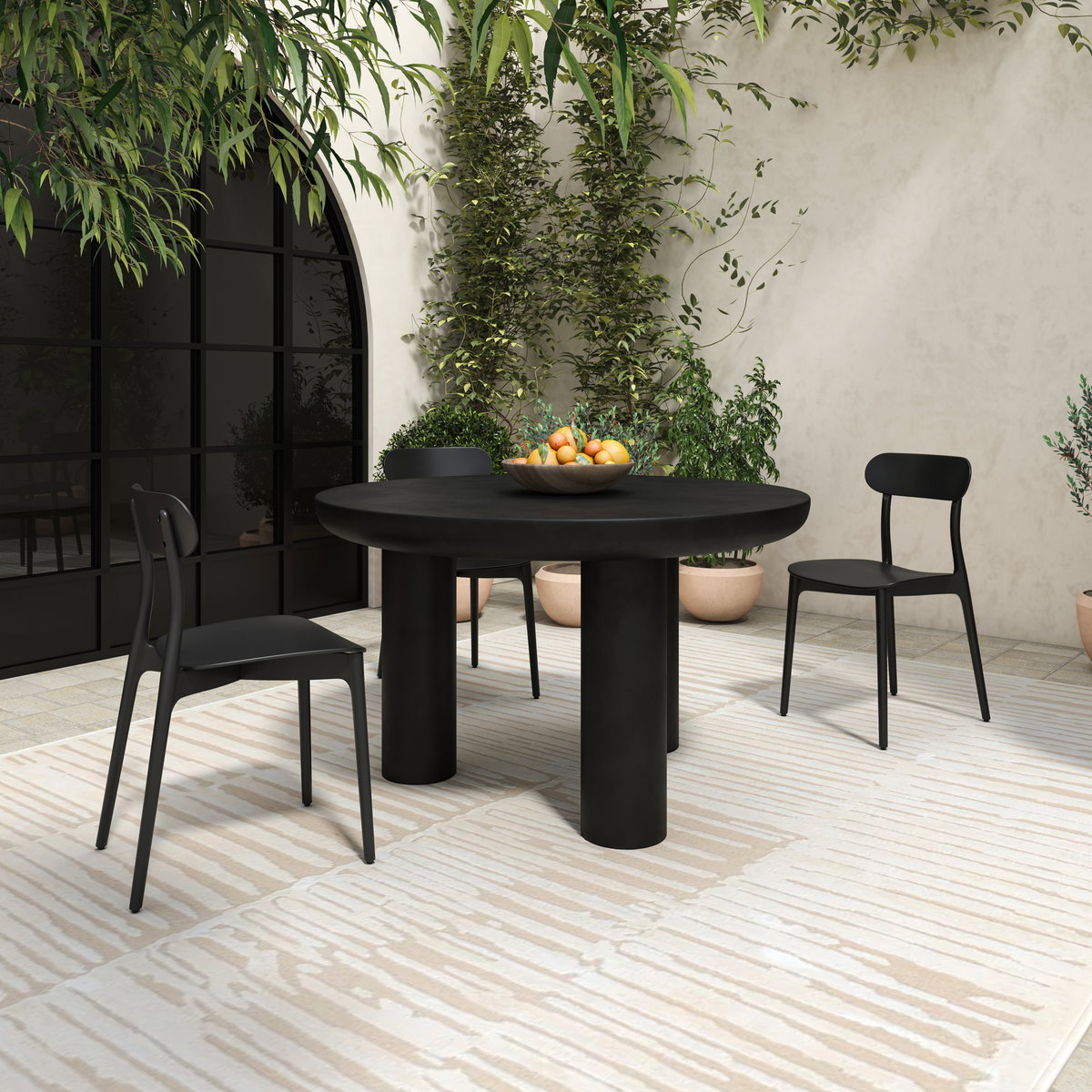 Kent Outdoor Dining Chair Black - Set Of Two, by Moe's Home, 16.75" width x 31" height x 20.5" depth View 8