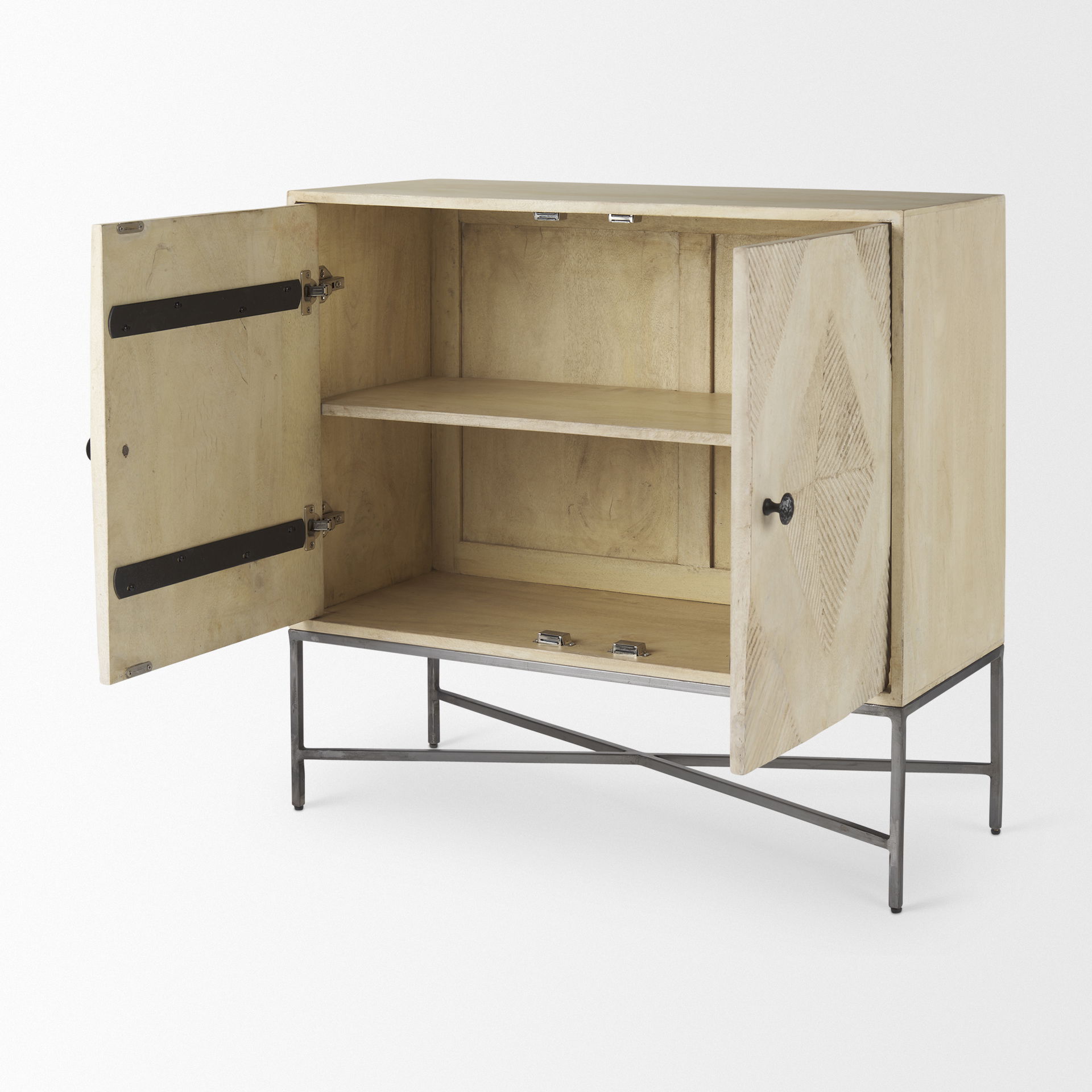 Hogarth  2 Door Blonde Wood Accent Cabinet large image 