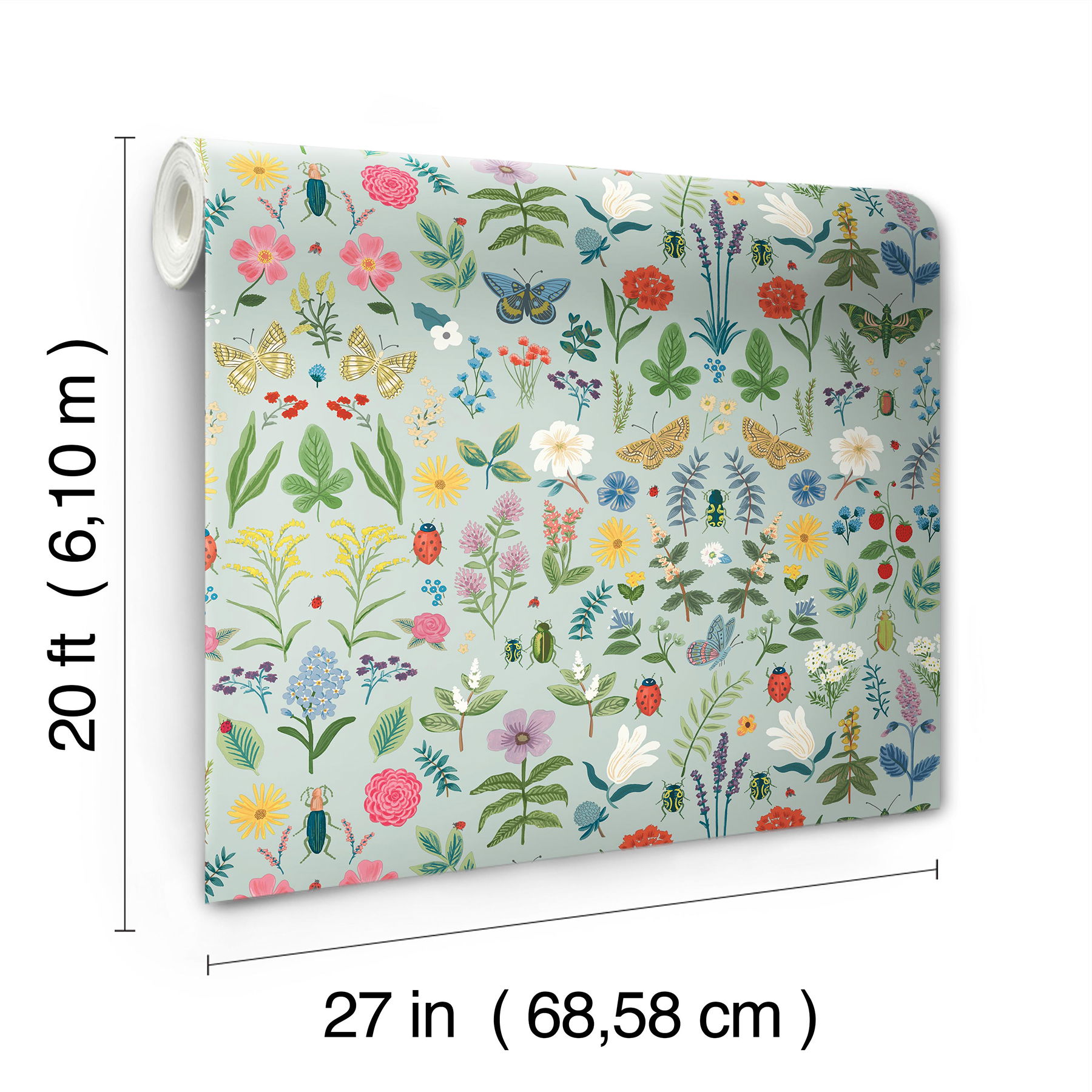 Curio Mint Peel & Stick Wallpaper large image 