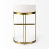 Hollyfield 20.5 x 19.7 x 32.7 Cream Fabric Seat with Gold Metal Base Bar Stool thumbnail 4