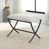 Brisby Gray Fabric Small Bench thumbnail 1