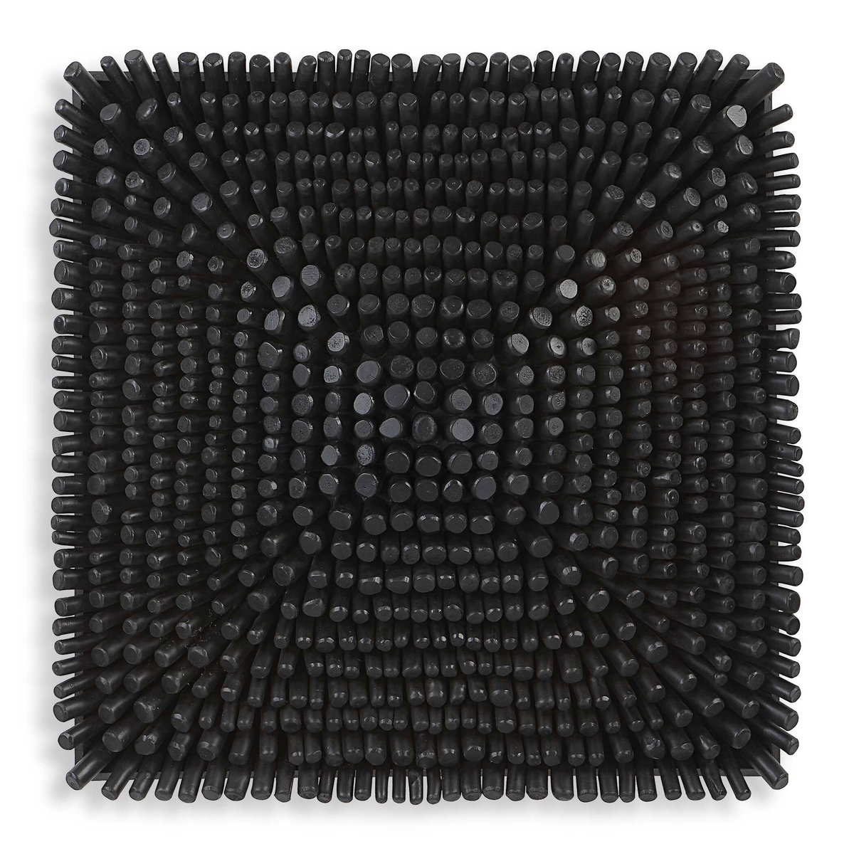 Portside Black Wood Wall Panel, Sculptural Wall Art by Uttermost, 24" width x 24" height x 3.5" depth View 1