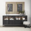 Sloan 80.0L x 17.0W x 36.0H Black Wood with Black Metal Frame Sideboard, Sideboards & Buffet by Mercana, 80" length x 18.75" width x 36.25" height thumbnail 2