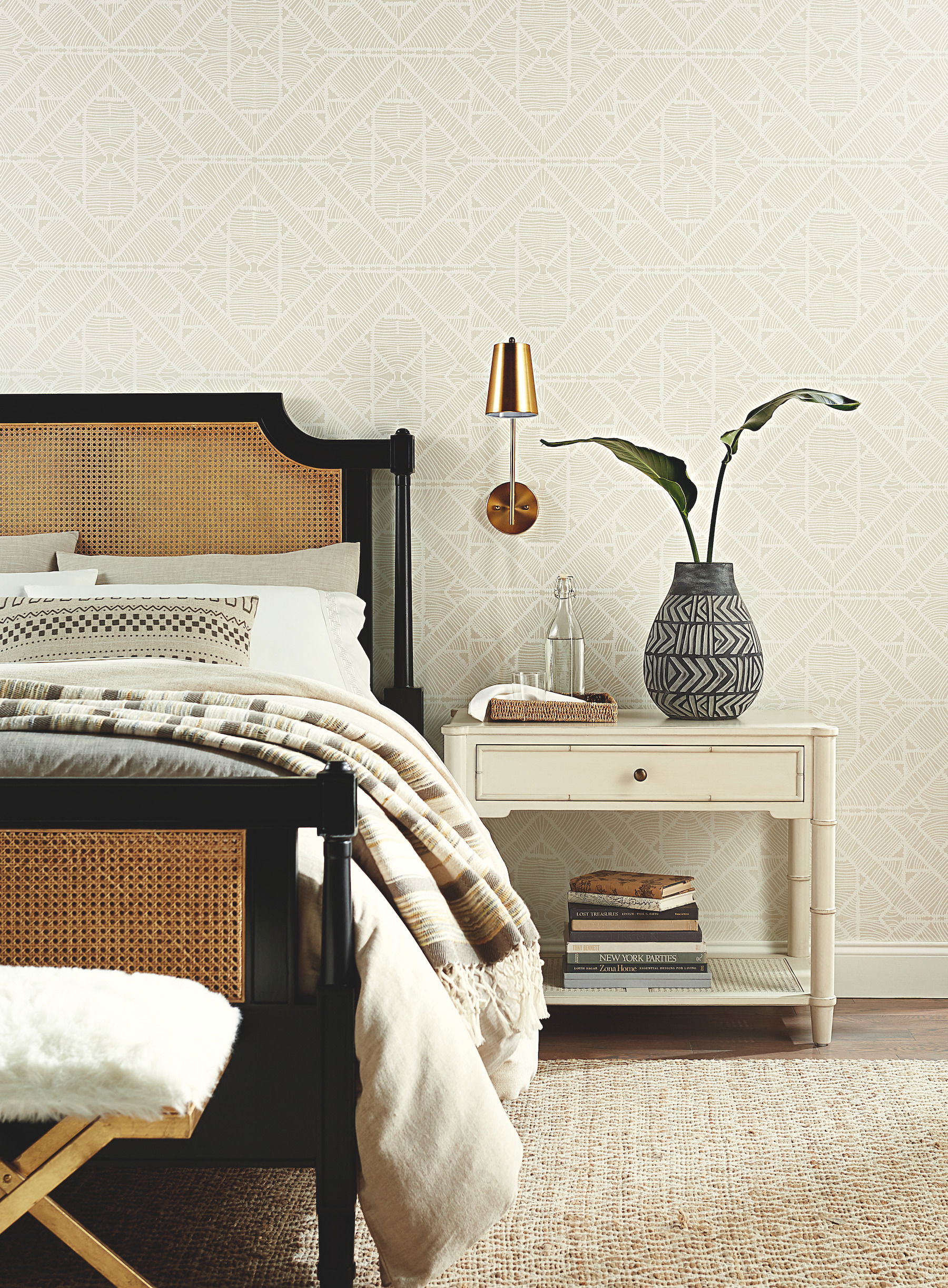 Diamond Macrame Beige Wallpaper large image 
