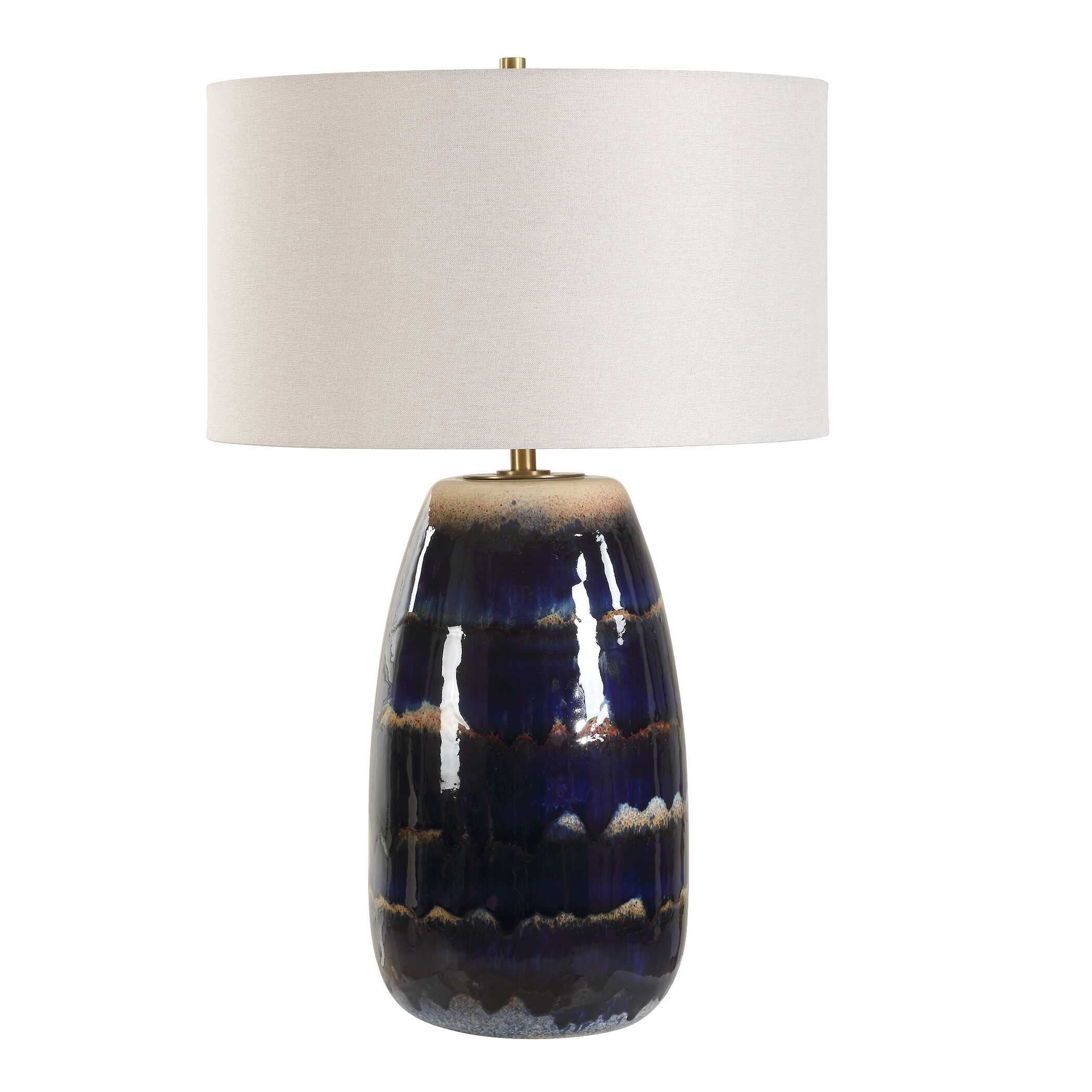 Orleans Blue Glaze Table Lamp, by Uttermost, 18" width x 27.5" height x 18" depth View 4