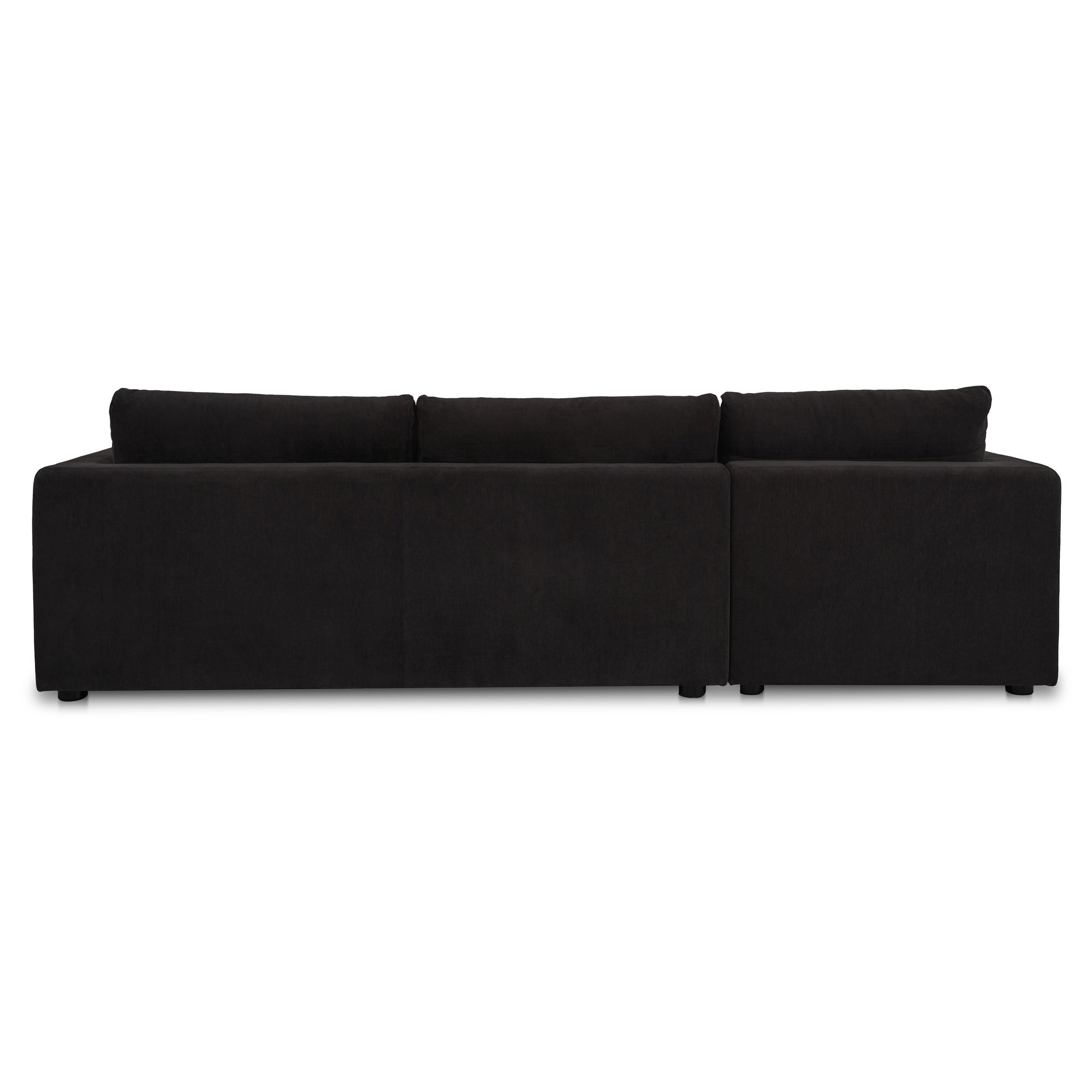 Burrow Sleeper Sectional With Storage Chaise Black Left, Sectional Sofa by Moe's Home, 115.75" width x 32.68" height x 61" depth View 5