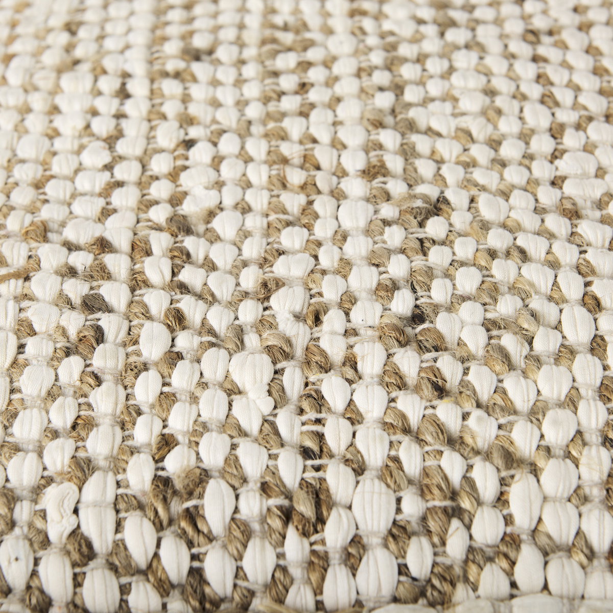 Ekani  Cream/Beige Cotton Pouf, Ottoman by Mercana, 16" length x 16" width x 16" height View 8