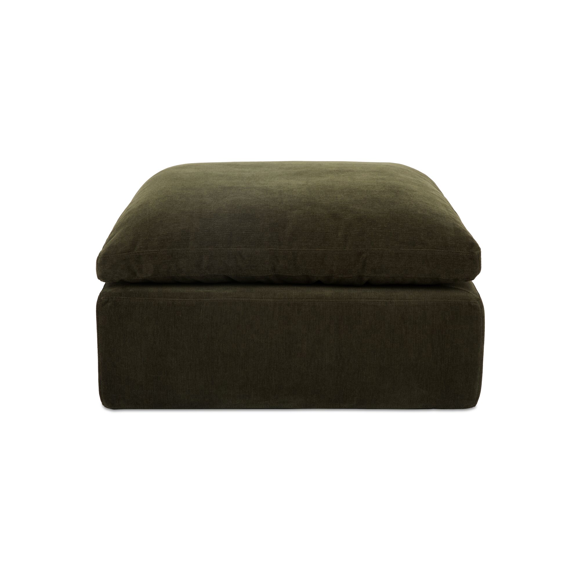 Cates Ottoman Dark Green, by Moe's Home, 36.25" width x 19.25" height x 36.25" depth View 3