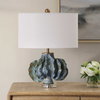Ruffle Up Blue Green Table Lamp, by Uttermost, 18" width x 23" height x 18" depth thumbnail 3