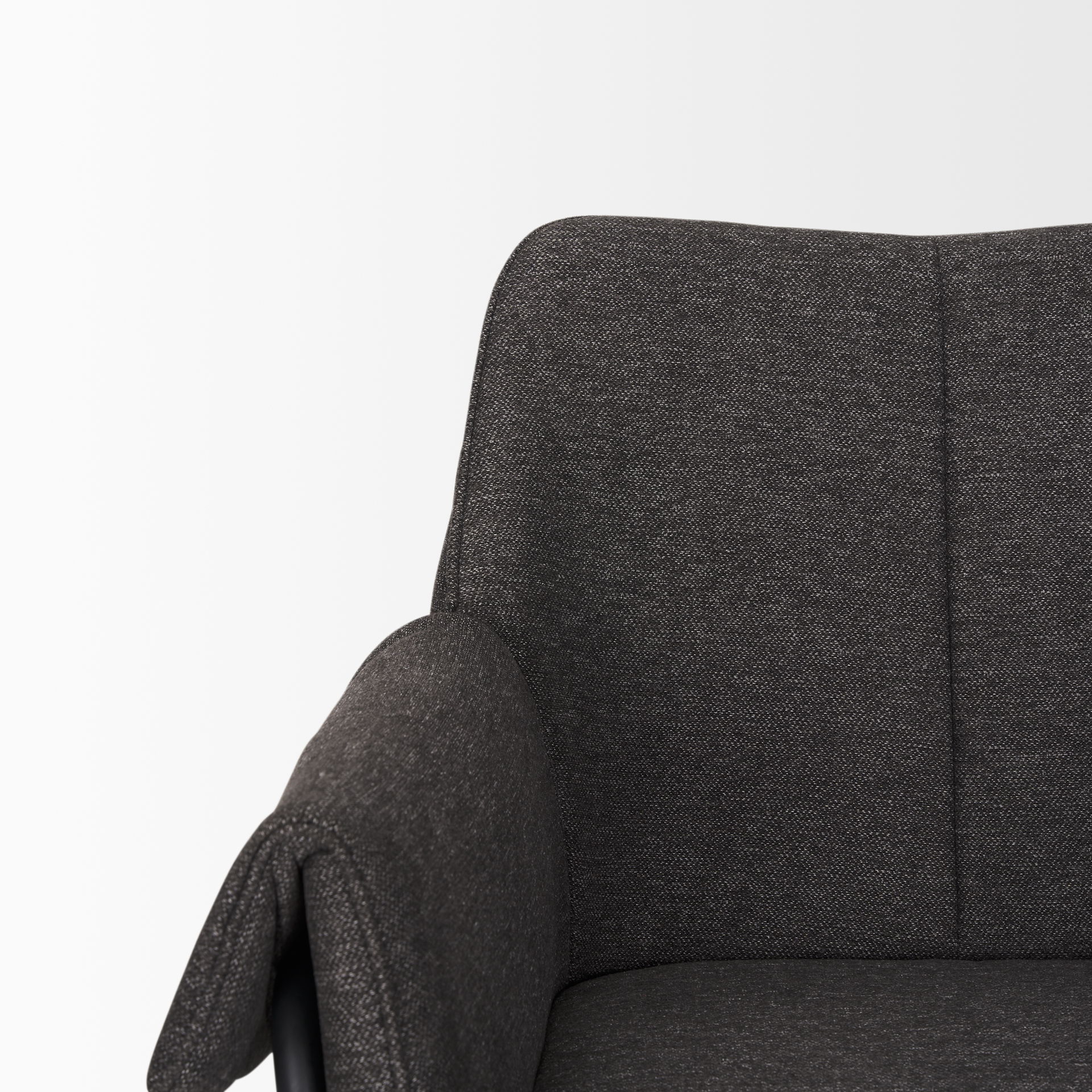 Brently Accent Chair with Gray Fabric & Matte Black Metal Legs large image 