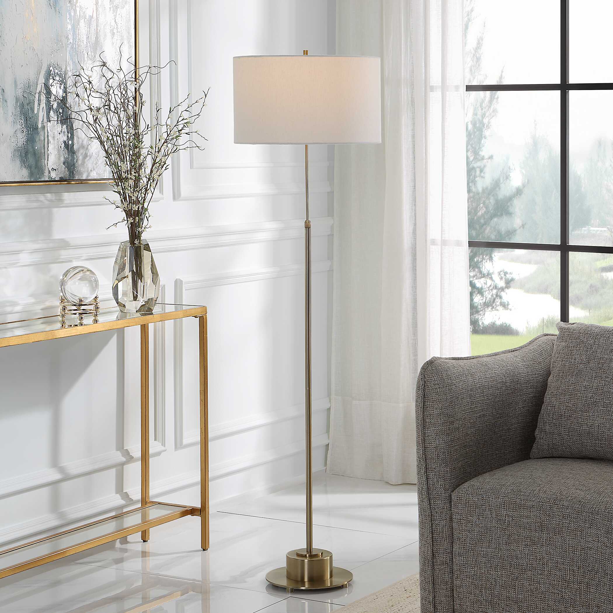 Prominence Brass Floor Lamp Prominence Brass Floor Lamp large image