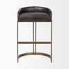 Hollyfield Backless 28.75in Seat Bar Stool | Charcoal Brown Leather, Counter & Bar Stool by Mercana, 20.5" length x 19.7" width x 32.7" height thumbnail 4